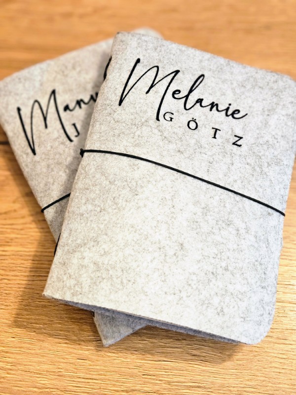 Notizbuchhülle - Filz Notebook B6 (personalisierbar)